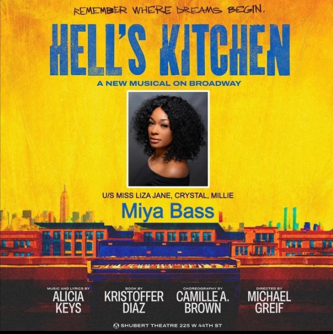 Miya Bass featured on the Hell's Kitchen Broadway poster
